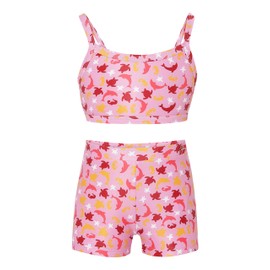 Racoon Girls' Swimwear Bikini, Pink dolphin