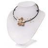Avalaya Antique White Shell Flower On Flex Wire Choker Necklace