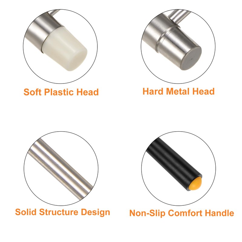 sourcing map 2pcs Double Face Small Plastic Metal Hammer 7"
