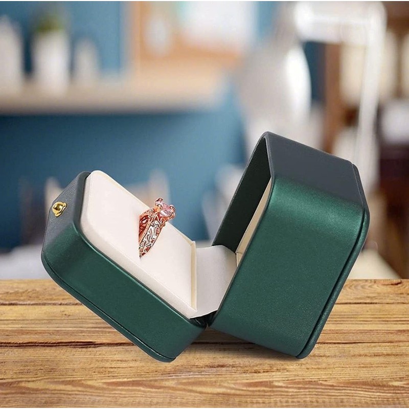 Caja de anillo de compromiso - Promesa, Regalo, Alajero Elaborado