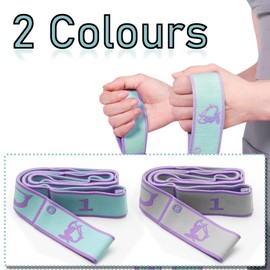 Trsnzul Yoga Stretching Band 2 Pieces Fitness Band with Loops Stretch Band Yoga Exercise Band Elastic Stretch Band with Loops Elastic Training Band for Effective Stretching