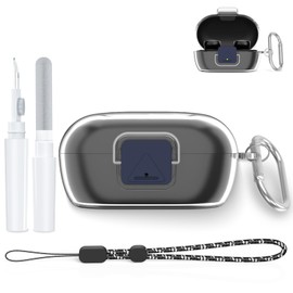New Bose QuietComfort Earbuds, One Piece TPU Case Cover with Cleaning Pen, Lanyard & Key Chain, Shock/Scratch Protection, Precise Cutouts (Clear)