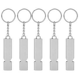 Bnineteenteam 5pcs silbatos de Emergencia, silbidos de Supervivencia de aleación de Aluminio con Llavero para Salvar Vidas, Senderismo, Camping