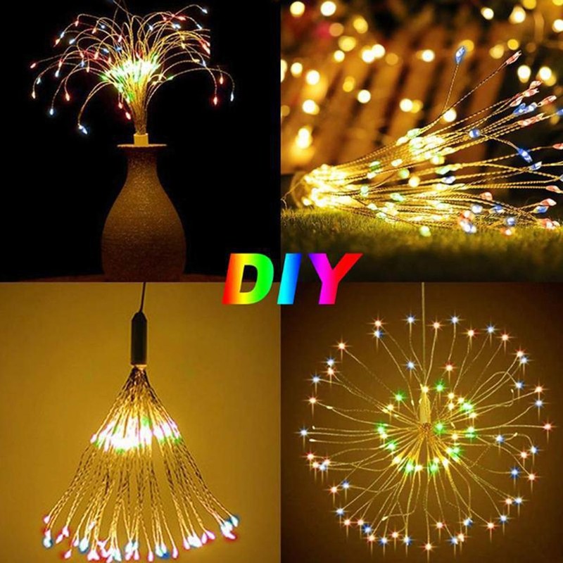 LED Firework String Lights 8 Mode Explosion Star Copper Wire