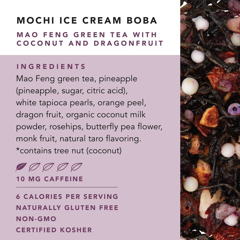 Pinky Up Mochi Ice Cream Boba Tea Sachets - Low