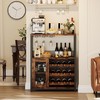 GAOMON Wine Bar Cabinet with LED Lights, Adjustable Shelves Wine