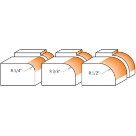 CMT 838.001.11 3-Piece Roundover Bit Set, 1/4-Inch Shank