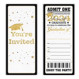 Qlnuk Graduation Party Invitations Class of 2024 Graduate Ticket Invitations Graduation Invites Set of 20 Invites with Envelopes