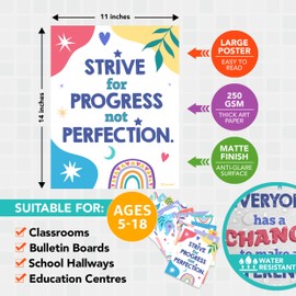 15 Boho Rainbow Classroom Decor - 11x14in Boho Class Decor, Boho Rainbow Classroom Theme Decor, Boho Classroom Decor, Inspirational Poster, Motivational Kid Posters Motivational Posters for Classroom