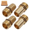 SKIR'CO (Pack of 4) Male Thread Barb Brass Fitting 1/2