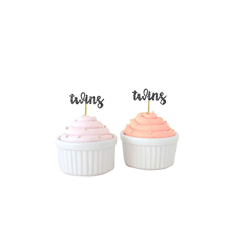 Darling Souvenir, Baby Shower Its Twin Cupcake Toppers, Gender Reveal