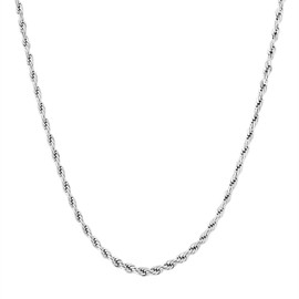 KRKC & CO French Rope Chain, Eggs Chain, 0.1 inch (2/2.5/4/6 mm) Wide Mens Chain Necklace Stainless Steel Gold Plated Necklace Chain Only Hawaiian Jewelry Simple Unisex Accessories, Stainless Steel,