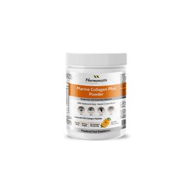 Pharmanostix Pharmanostix Hydrolysed Marine Collagen Plus Powder 300g - 10,000mg Collagen with Hyaluronic Acid, Biotin, Vitamin C & B Vitamins - Type 1 & 3 Pure Naticol Collagen - UK Manufactured (Orange)
