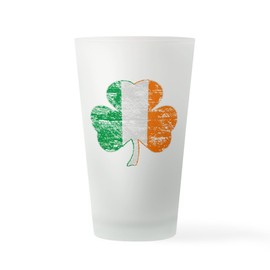 CafePress Vintage Irish Flag Shamrock Pint Glass, 16 oz. Drinking Glass