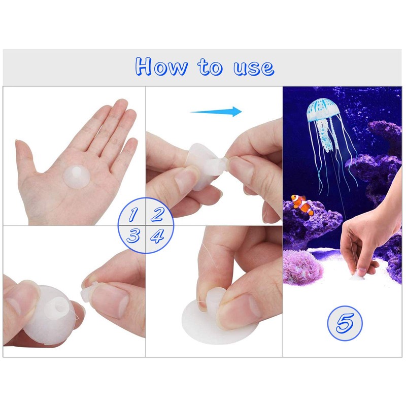 WishLotus 2 PCS Jellyfish Fish Tank Decorations, Simulation Jellyfish Plant