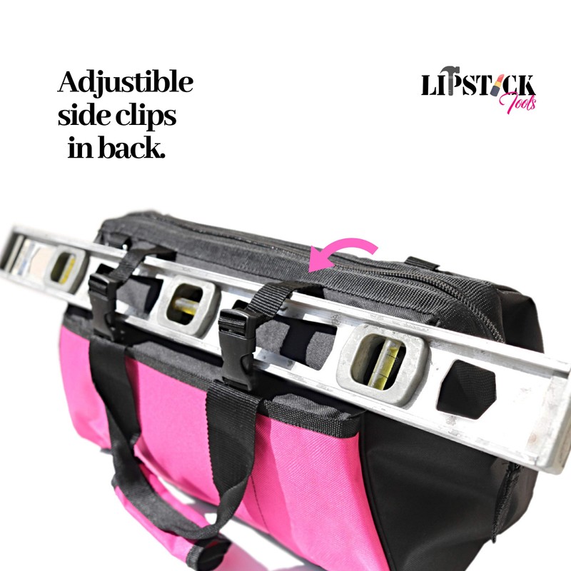 LipStick Tools 18-Inch Multi-Purpose Zip-Top Pink Storage Wide Mouth Tool