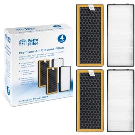 Fette Filter - 2 HEPA and 2 Activated Carbon Filters Compatible with TotalClean PetPlus. Compare to Part # AT-PET01, AT-PET02, at-PETODR. Combo Pack