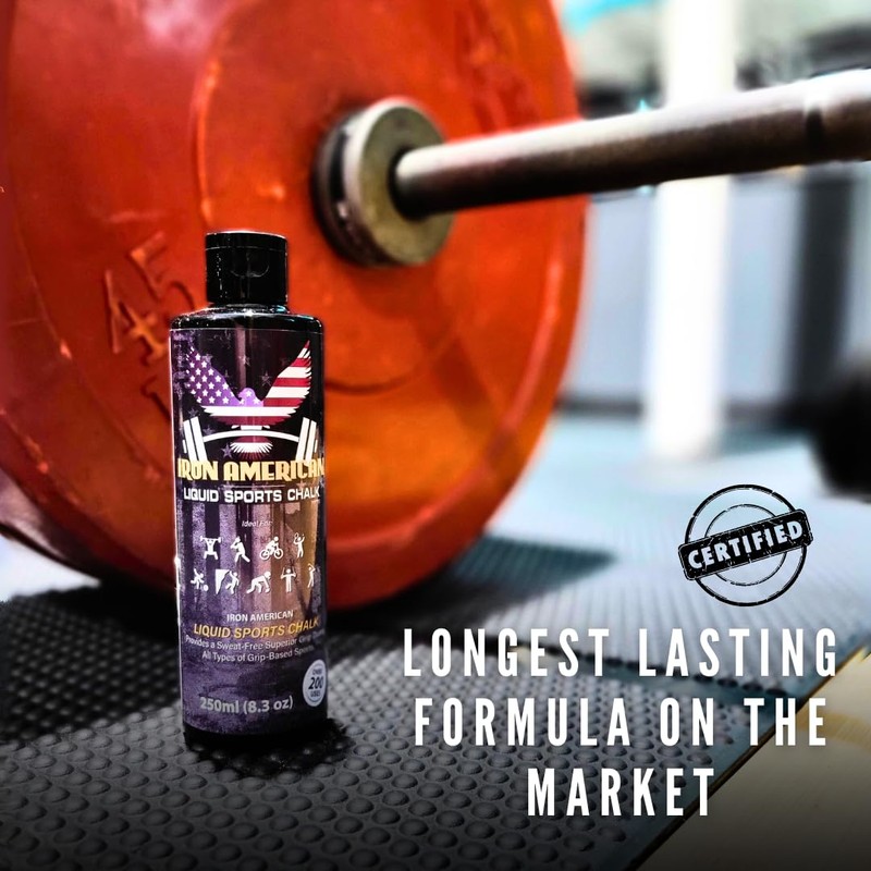 IRON AMERICAN Liquid Chalk - No-Mess Long-Lasting Grip Chalk for