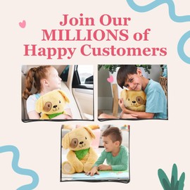 Weighted Anxiety Comfort Animal – 5 lb Light Yellow Dog Calming Plush for Kids & Adults