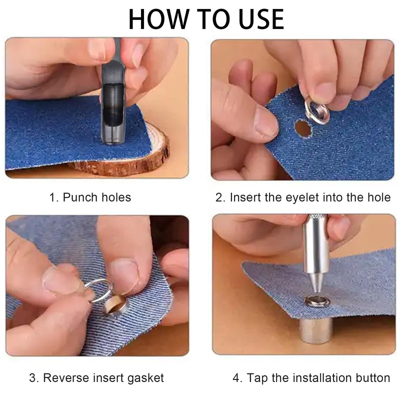 Luabue 200PCS 18MM Grommets Eyelets Tarpaulin Repair Kit Eyelet Punch