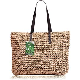 YXQSED Women's Woven Bag Round Summer Beach Bag Straw Shoulder Bags Handmade Shoulder Bags Large, 10-khaki