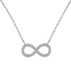 Fibonacci's 925 Sterling Silver & Cubic Zirconia infinity Pendant Necklace