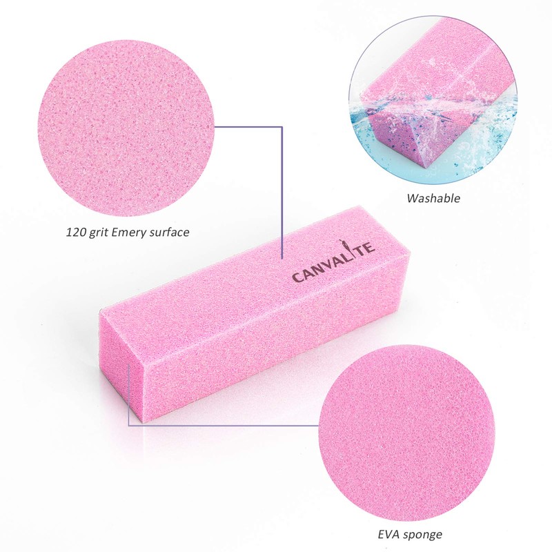 Canvalite Pack of 10 Buffer for Gel Nails Pink Buffer