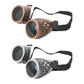 OAOSDH 2pcs Retro Glasses Steampunk Glasses Role Play Masquerade Accessories