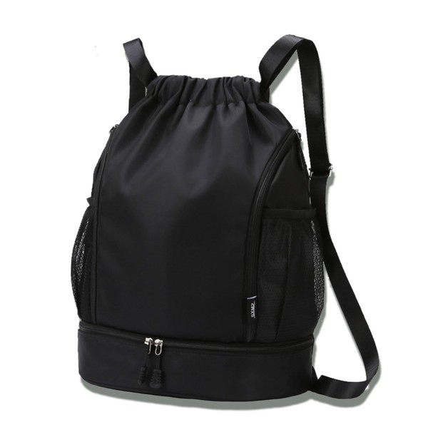 RainFlowwer Waterproof Drawstring Gym Bag with Shoe Compartment – Large