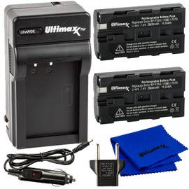 Ultimaxx 2 Pack F570 Batteries Compatible with Sony F550/F560/F570 and Rapid Charger for Sony DCR-SD1000 DCR-SR40 DCR-TRV900 DCR-VX2000 DCR-VX2100 DCR-VX2200 HVR-HD1000 HVR-V1 HVR-Z1 HVR-Z5 HVR-Z7