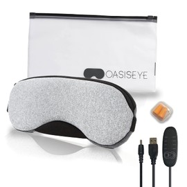 OASISEYE Hot Eye Mask, USB Electric Heated Eye Mask, Steam, Soft Velour Material, Repeatedly, Storage Bag with Logo, Washable, Gift, Gift