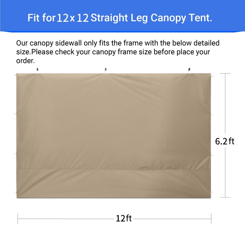 CROWN SHADES SunWall Silver Coated for 12x12 Pop up Canopy