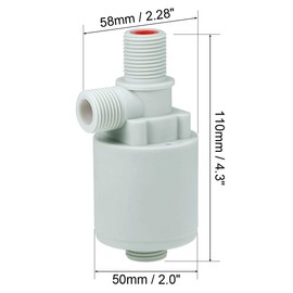 uxcell Float Ball Valve G1/2 Thread Plastic Vertical Exterior Water Liquid Level Control Sensor Automatic with Filter
