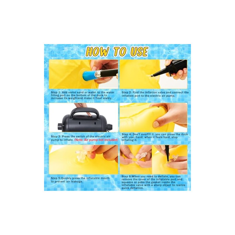 Hungdao 8 Pack Inflatable Ducks 16 Inch Large Inflatable Pool