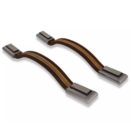 Neutron Motorsports For 71-96 Chevy GMC Van New Brown & Wood Interior Door Pull Straps Grab Handles