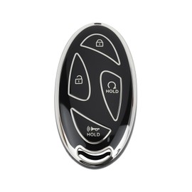 The Lord of the Tools TPU Smart Key Fob Cover 7-Button Protective Case Compatible with Hyundai Compatible with Tucson NX4 Black Silver