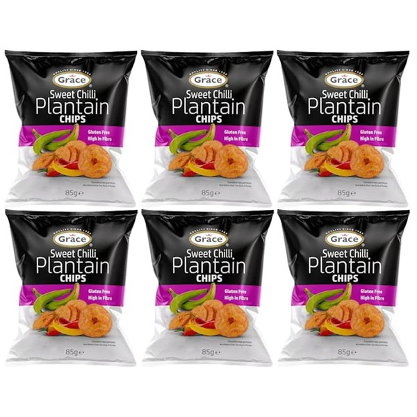 Grace Sweet Chilli Plantain Chips 85g Pack of 6 Vegan