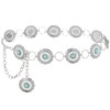 ELABEST Turquoise Chain Belt Silver Concho Belt Cowgirl Cowboy Western