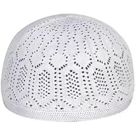 IQONEQ Traditional Muslim Islamic Prayer Hat, Lightweight Fabric, White