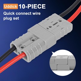 Uddick Battery Quick Disconnect Connecteur 600 V 50A, Grey, 10/12 AWG10PC
