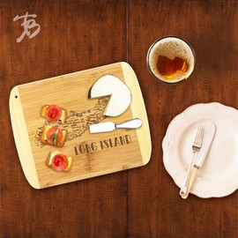 Totally Bamboo A Slice of Life Long Island Serving and Cutting Board, 11" x 8.75"