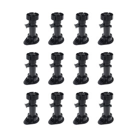 LC LICTOP 12pcs Black Cabinet Leveler Legs Adjustable Furniture Legs Adjusts from 120-150mm/4.72"-5.91"