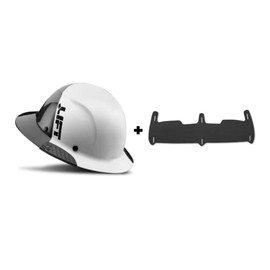 Lift Safety HDF50C-19WC DAX Fifty 50 Carbon Fiber Full Brim Hardhat (White) & HDF-19BP-GY Replacement Brow Pads (Gray) Bundle