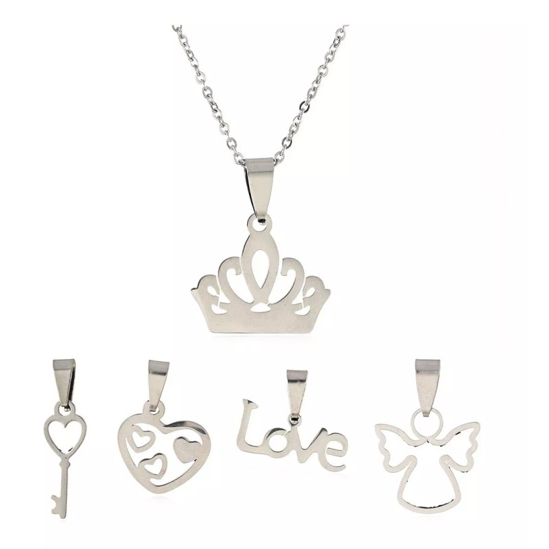 Patry Collar Corona Joyería Dije Intercambiable Dama Mujer Regalo
