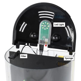 AQUANEAT Fish Tank, 1.2 Gallon Aquarium, Small Betta Fish Tank Starter Kit wi...