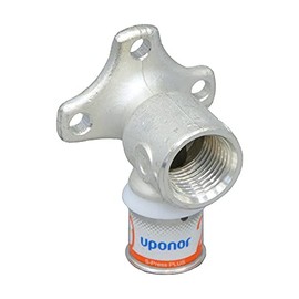 Uponor 1070639 S-Press Plus MLC Wandscheibe 16 mm x 1/2" IG mit Flansch Adapter, Black
