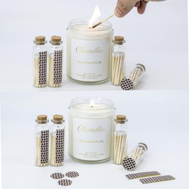 0.75" Circle Match Striker Stickers Strike Paper Adhesive Pre-Cut Matches Lighting Strip (12 Stickers, Black)