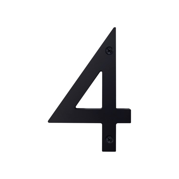 6-inch Black Modern House Numbers, Floating Flush Wall Mount with