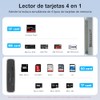 vantisan Lector de Tarjeta de Memoria Múltiple 4 en1,Adaptador Lector