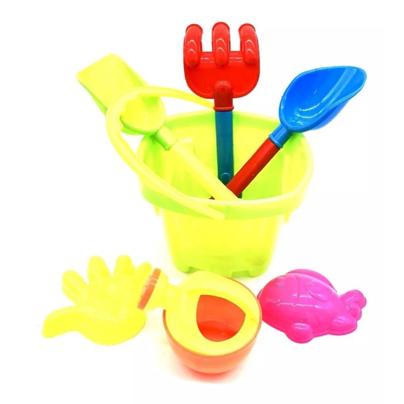 Kit Juguetes De Playa Para Niños 9 Accesorios Cubeta Grande